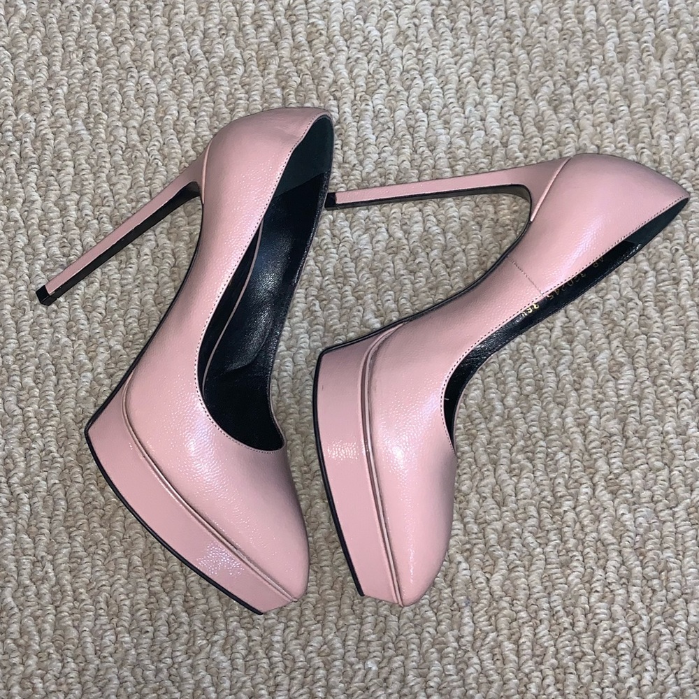 Saint Laurent Janis Pointy Toe Platform Pumps - Picture 4 of 8